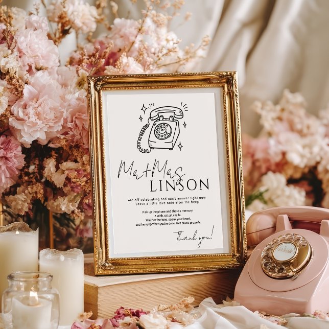 Minimal Black Voicemail Audio Guestbook Wedding (Minimal Black Voicemail Audio Guestbook Wedding)