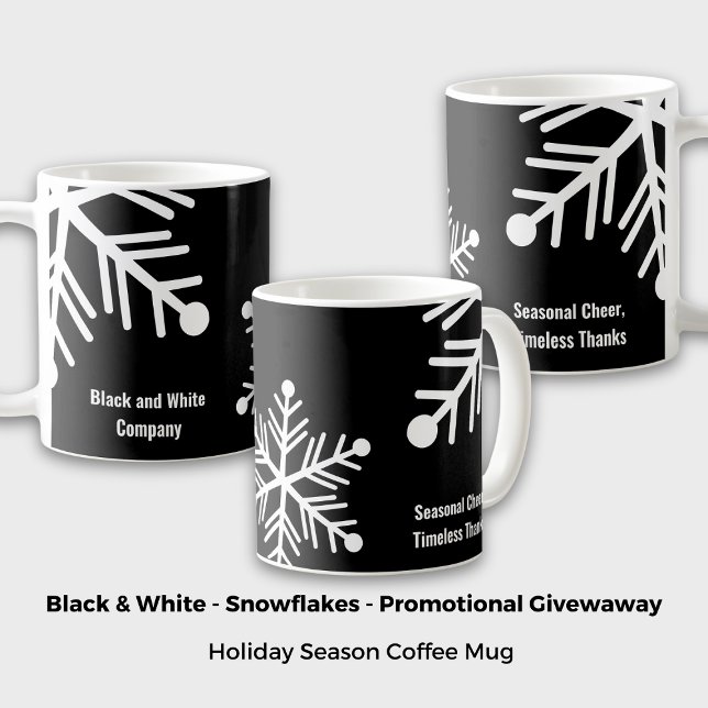 Minimal Black & White Bold Snowflake Coffee Mug (Minimal Black & White Bold Snowflake Coffee Mug)