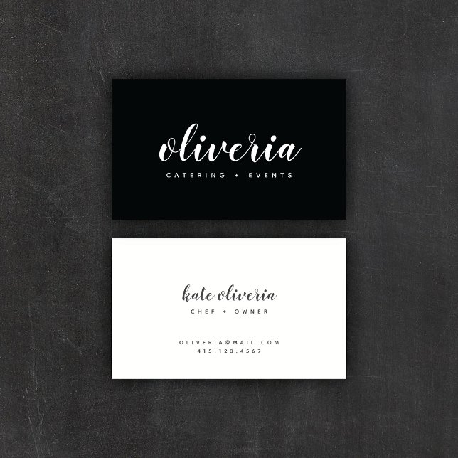 Minimal Black + White Calligraphy | Business Cards (Creator Uploaded)