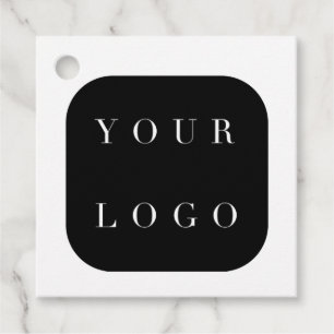 Minimal Black White Company Brand Logo Favour Tags