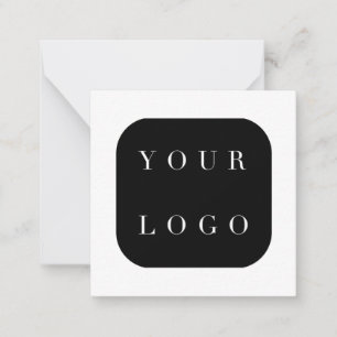 Minimal Black White Company Brand Logo Thank You Card