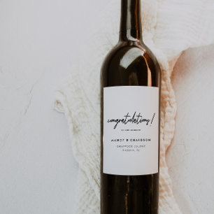 Minimal Black & White Congratulations Graduate Wine Label