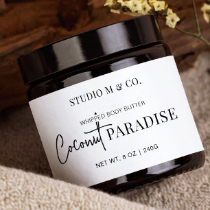 Minimal Black & White Cosmetic Jar Wrapper Label