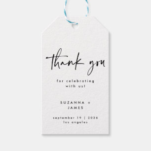 Minimal Black White Geometric Handwritten Script Gift Tags