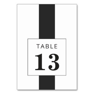 Minimal black & White geometrical frame Wedding Table Number