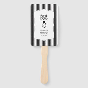 Minimal Black & White Ghost Baby Shower  Hand Fan
