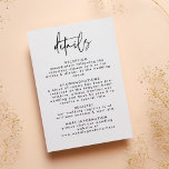 Minimal Black White Handwritten Script Wedding Enclosure Card<br><div class="desc">Minimal Black White Handwritten Script Wedding Enclosure card to provide information and additional details to your wedding guests.</div>