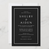 Minimal Black & White Modern Wedding Invitation (Front)