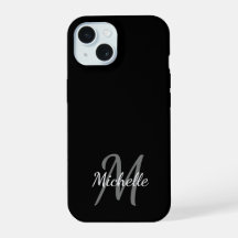 Minimal Black & White Monogram Name + Initial