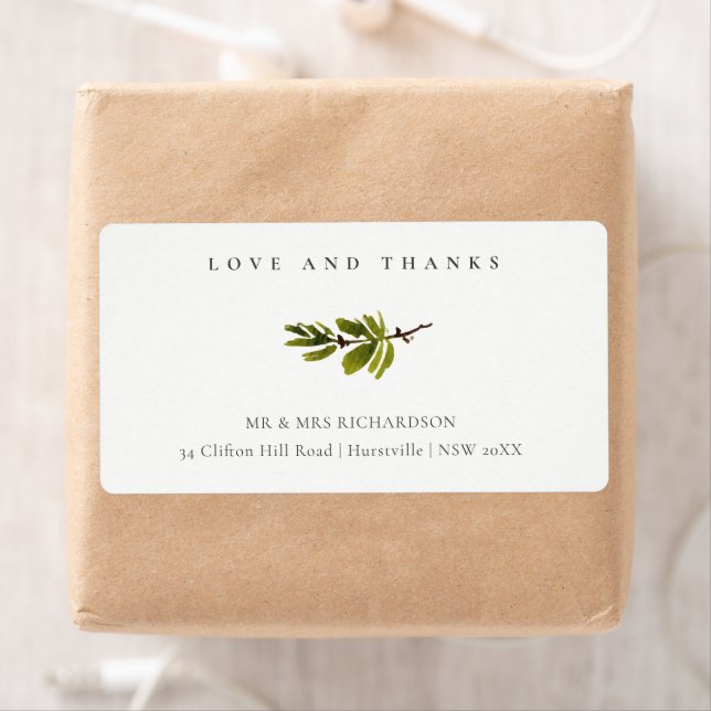 Minimal Black & White Pine Branch Foliage Address (Insitu)