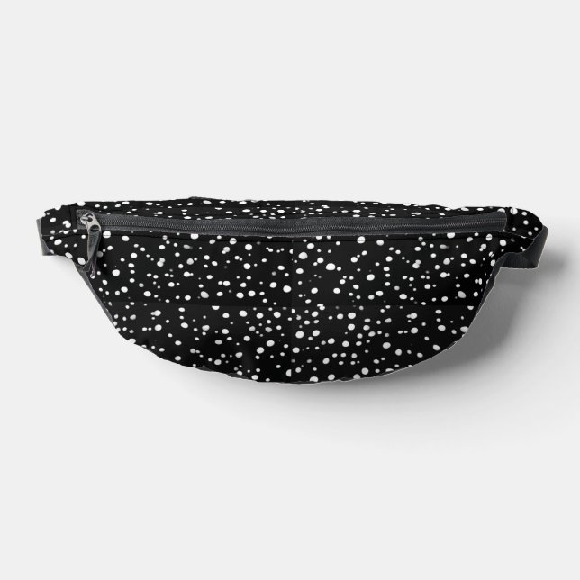 Minimal Black & White Polka Dot Abstract Pattern Bum Bags (Lay Down)