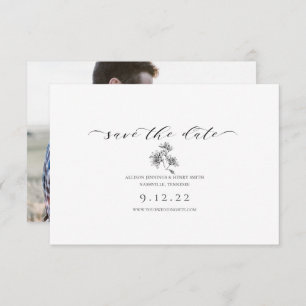 Minimal Black White Save the Date Calligraphy