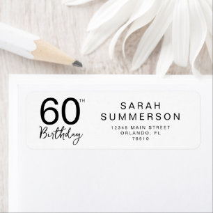 Minimal Black White Script 60th Birthday Address