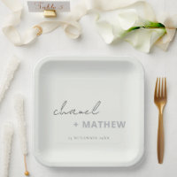 Minimal Black White Script Typography Wedding