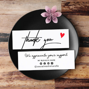 Minimal Black & White Thank You For Shopping Small Calling Card