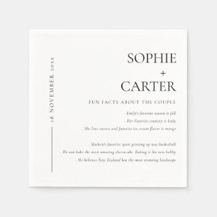 MINIMAL BLACK & WHITE TYPOGRAPHY FUN FACTS NAPKIN