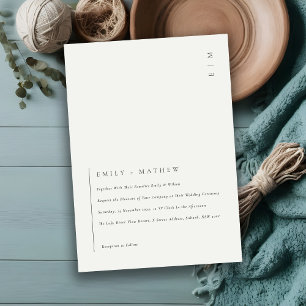 Minimal Black White Typography Wedding Invite