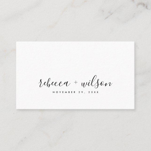 MINIMAL BLACK WHITE TYPOGRAPHY WEDDING THANK YOU BUSINESS CARD (Front)