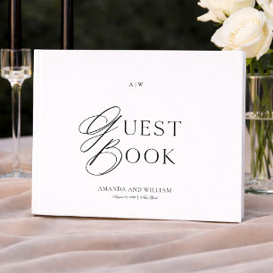 Minimal Black & White Wedding Guest Book