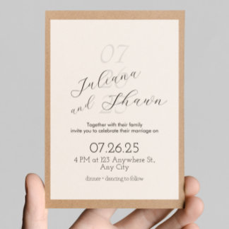 Minimal Black & White Wedding Invitation