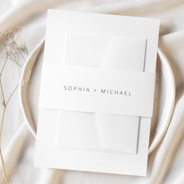 Minimal Black White Wedding Invitation Belly Band (Creator Uploaded)