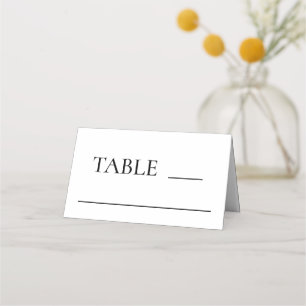 Minimal Black & White Wedding Place Card