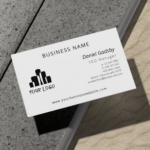 Minimal Black White Your Logo One Sided Business Card