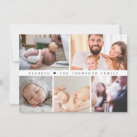 Minimal Blessed Heart Baptism Photo Collage small