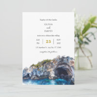 Minimal Blue Cliff Coastal Landscape Beach Wedding