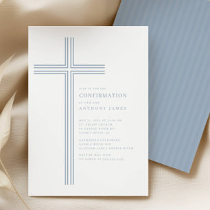 Minimal Blue Cross Confirmation Invitation