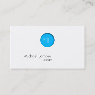 Minimal Blue Dot Monogram Business Card