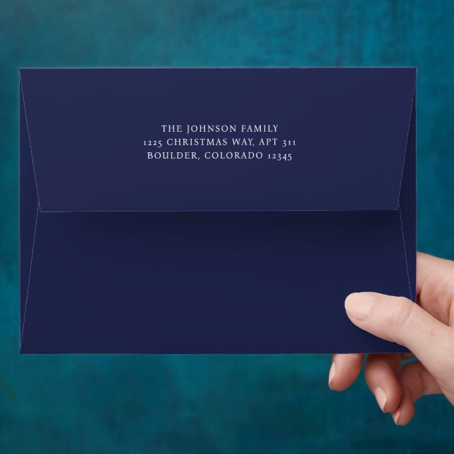 Minimal Blue Elegant Christmas Envelope (Hand)
