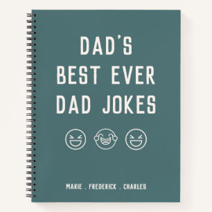Minimal Blue Father's Day Dad Jokes Personalized Notebook