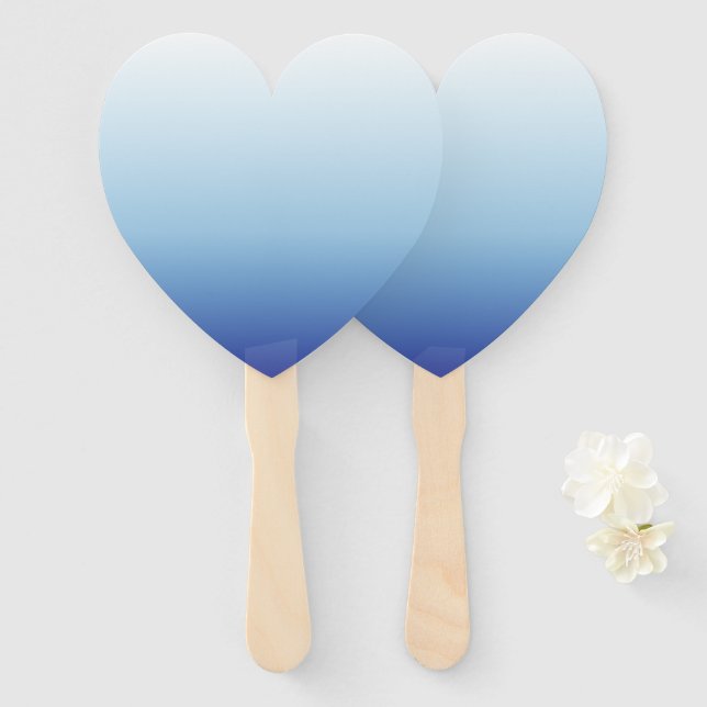 Minimal Blue Gradient Background  Hand Fan (Front and Back)