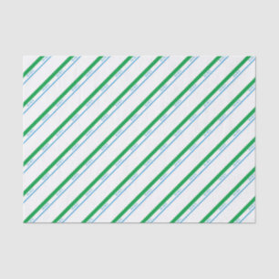 Minimal Blue Green Medium Stripe Japanese Text Tissue Paper