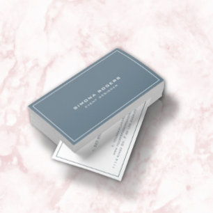 Minimal blue-grey and white reversible card design