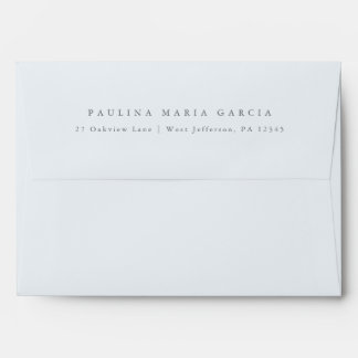 Minimal Blue Grey Return Address Quinceanera Envelope