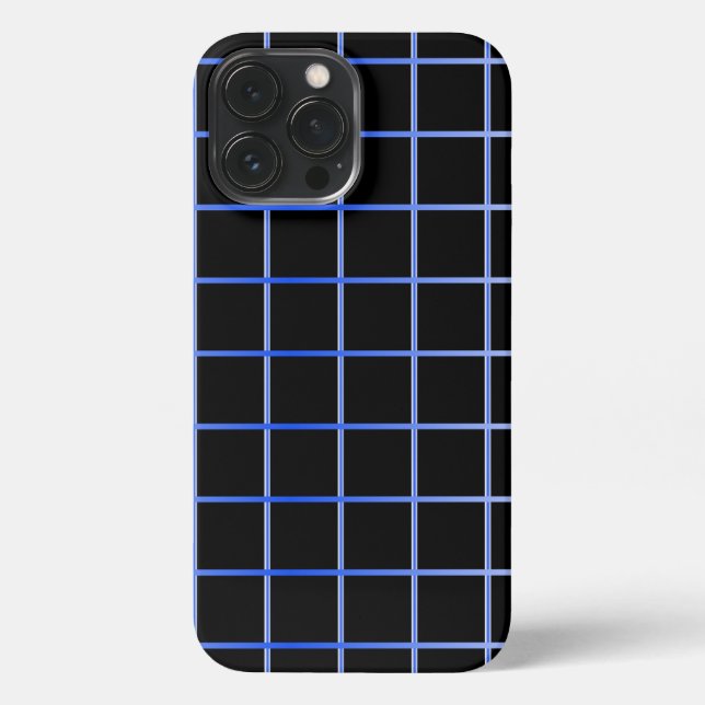 Minimal Blue Grid Phone case | Modern Geometric   (Back)