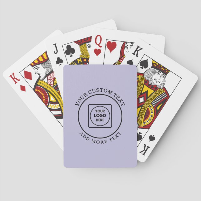 Minimal Blue Logo Text Branding Design Poker Cards (Back)