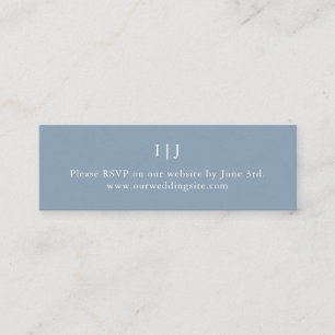 Minimal Blue Mini Wedding Website Enclosure Card