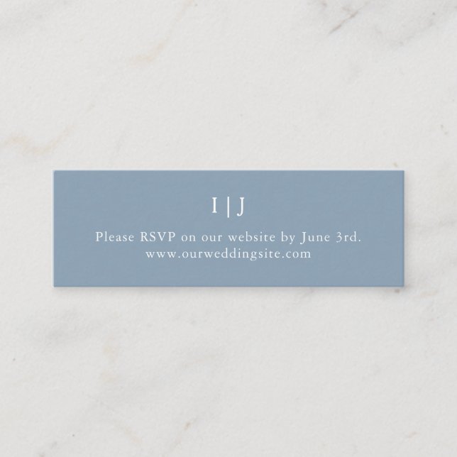 Minimal Blue Mini Wedding Website Enclosure Card (Front)