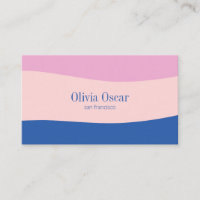 Minimal Blue Pink Unique Abstract Art Creative