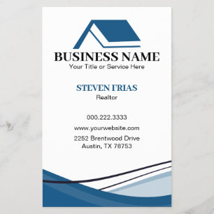 Minimal Blue Real Estate Agent House Logo Flyer