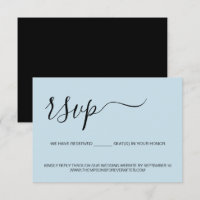 Minimal blue script Reserved Seat Wedding Website