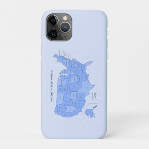 Minimal Blue United States Map Illustration Case-Mate iPhone Case