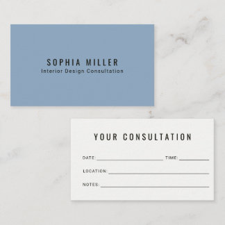 Minimal Blue & White Appointment Card