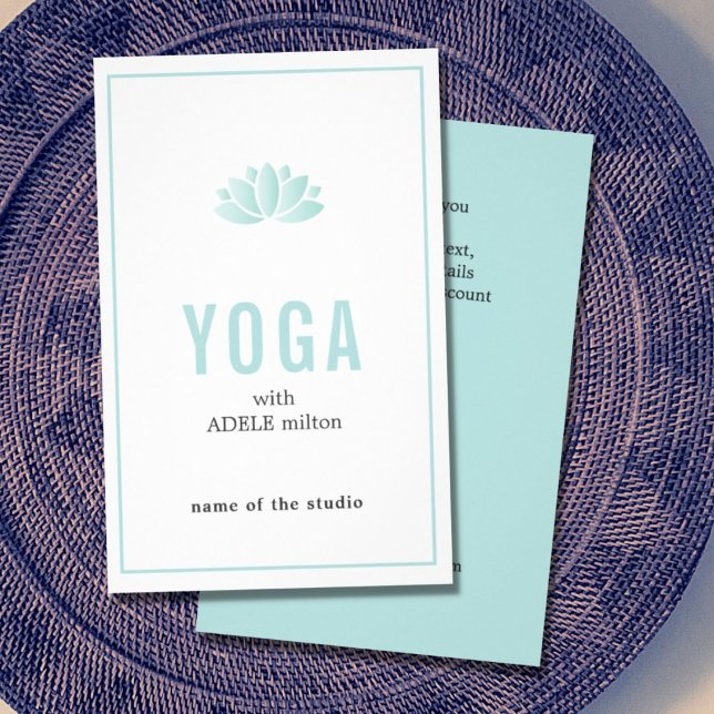 Minimal Blue White Lotus Icon Yoga Instructor Flyer (Creator Uploaded)