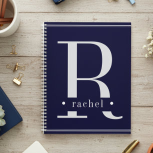 Minimal Blue & White Monogram Planner