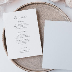 Minimal Blue White Quinceanera Menu