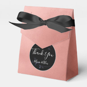 Minimal Blush and Black Custom Wedding Favour Box